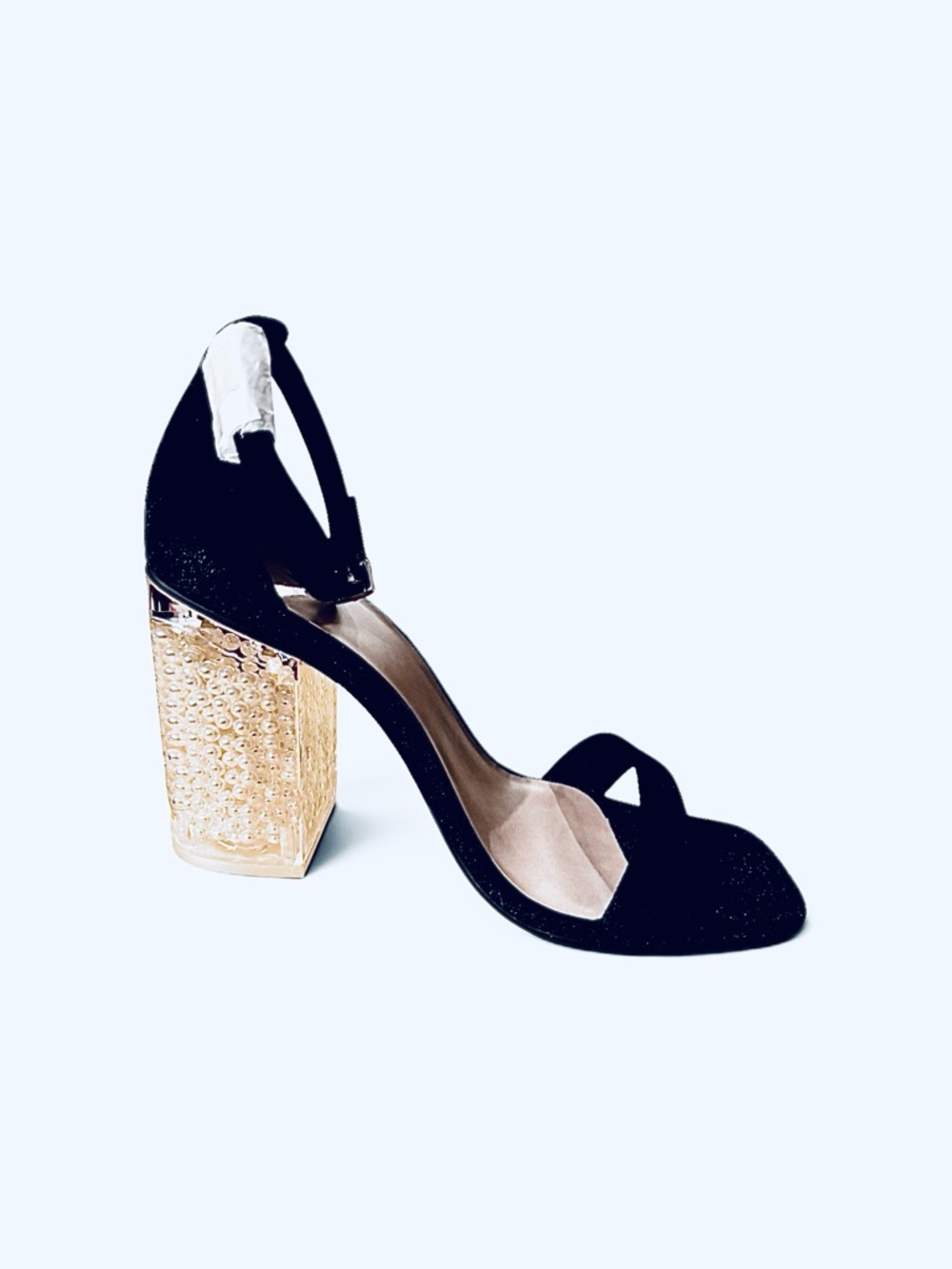 Mix No. 6 Cregan Black Velvet Lucite Pearl Heels - Picture 6 of 11